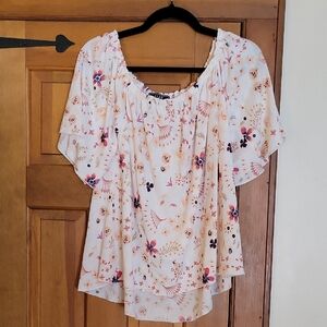 AIME Floral Print Off The Shoulder Blouse